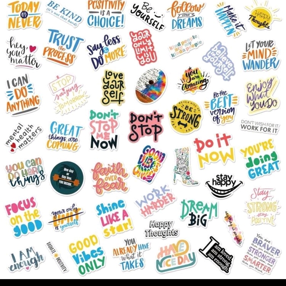 50pc Colorful Inspirational Stickers - Picture 4 of 7